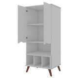 Manhattan Comfort Hampton Mid-Century Modern Cabinet White 14PMC1