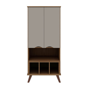 Manhattan Comfort Hampton Mid-Century Modern Desk Off White and Maple Cream 14PMC11