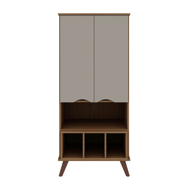 Manhattan Comfort Hampton Mid-Century Modern Desk Off White and Maple Cream 14PMC11