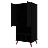 Manhattan Comfort Hampton Mid-Century Modern Cabinet Black 14PMC70