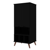 Manhattan Comfort Hampton Mid-Century Modern Cabinet Black 14PMC70