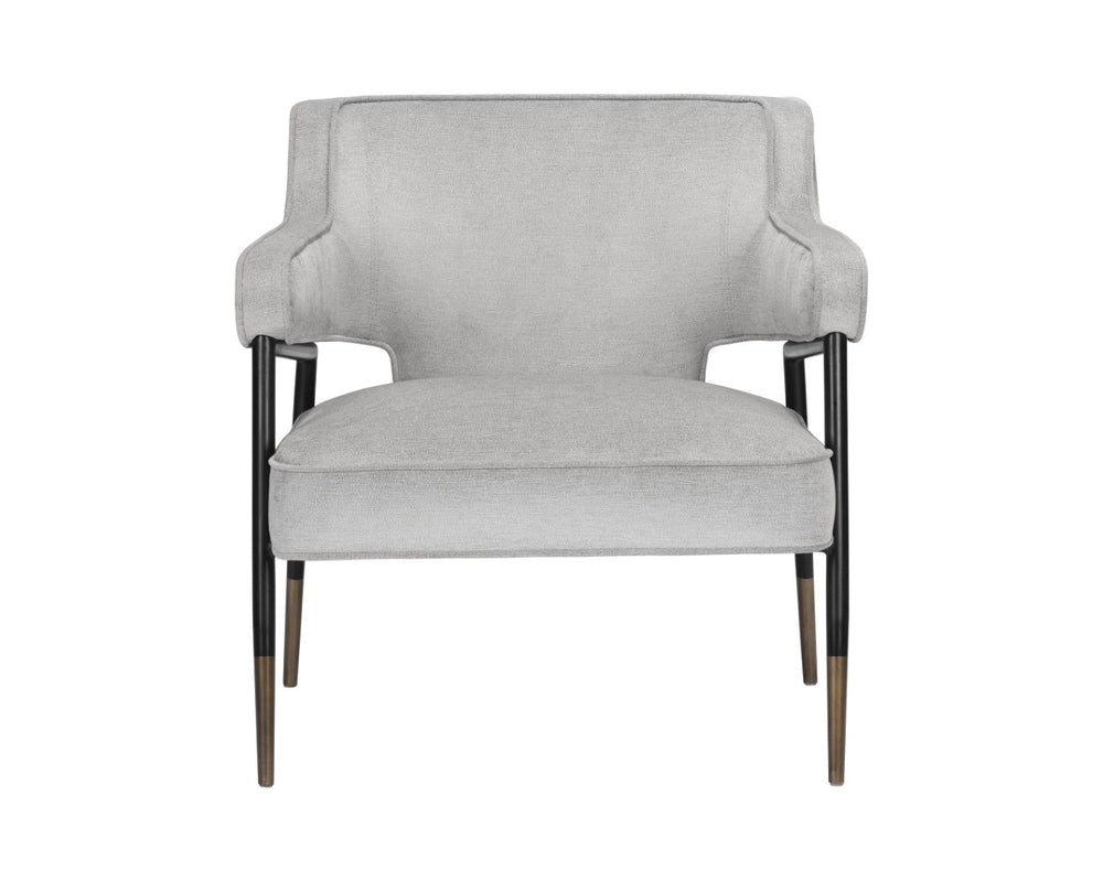 Sunpan DEROME Mid-Century Modern Lounge Chair in Polo Club Stone - Stylish, Durable, and Easy Care Seating 107315