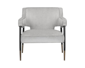Sunpan DEROME Mid-Century Modern Lounge Chair in Polo Club Stone - Stylish, Durable, and Easy Care Seating 107315