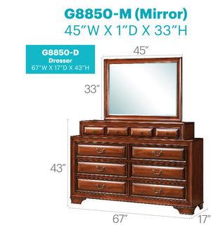 English Elm LaVita Solid Hardwood 10-Drawer Dresser with Jewelry Drawers, Durable Oak Finish, Spacious Storage Oak 42 L x 69 W x 20 H B078108496