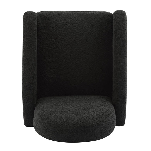 English Elm 360 Swivel Glider Recliner with Solid Wood Base Contemporary Upholstered Lounge Chair Black N771P363407H