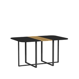 English Elm 7 Piece Industrial Dining Set Two-tone Wood Grain Table with Six Pu Leather Chairs W3875S00098