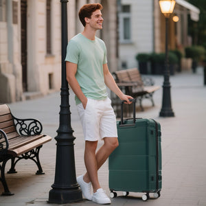 English Elm Hardshell 3 Piece Luggage Set Abs Spinner Suitcase with Tsa Lock Telescoping Handle Dark Green N732P308497M