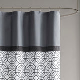 510 Design Donnell Transitional Embroidered and Pieced Shower Curtain 5DS70-0231 Black/Grey