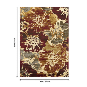 English Elm Joy Abstract Floral Area Rug Vivid Multicolor Painterly Low Pile Living Room B186P452317