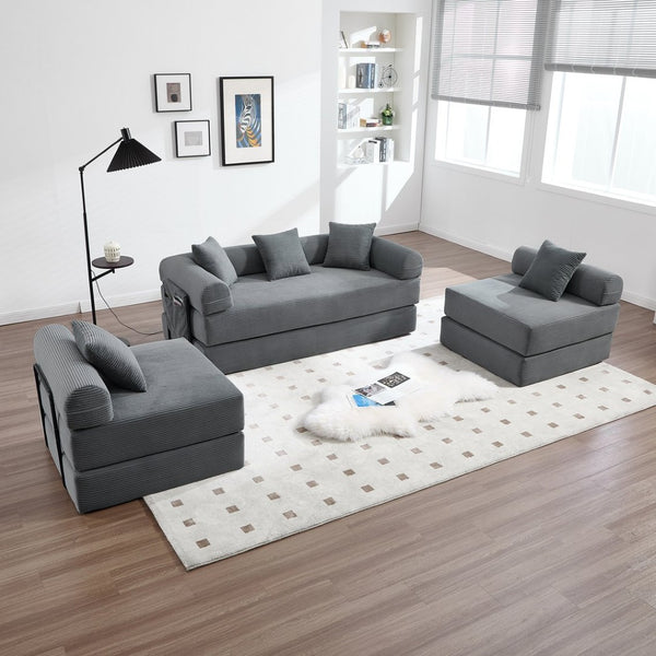 English Elm United We Win Convertible Sofa Bed - Plush Corduroy With Memory Foam, Perfect For Small Spaces! W1568S00252-GIGA