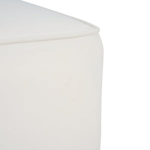 English Elm Christopher Knight Home® - Upholstered Square Ottoman Corduroy Fabric Modern Minimalist Footrest Seating with Pocket Coil Comfort Cream N757P180768C