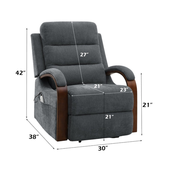 English Elm Kayla Power Lift Recliner with Zero Gravity Massage Heating and Chenille Upholstery B2726P469551