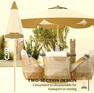 English Elm Vented Patio Umbrella 8.7 Ft Upf 50 Polyester Canopy for Outdoor Dining Areas T3971P427355