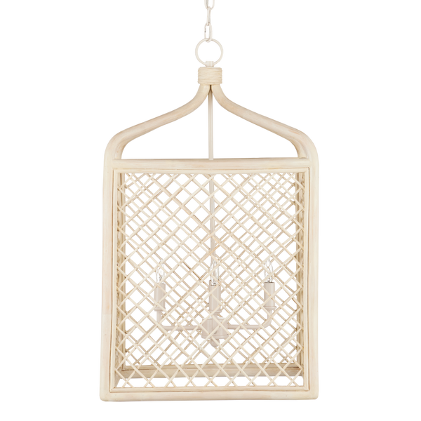 Wanstead Lantern - Handcrafted Wicker Pendant Light with Adjustable Height, Coastal Elegance & Style