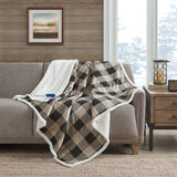 Woolrich Linden Lodge/Cabin Oversized Mink to Berber Heated Throw WR54-3251 Tan