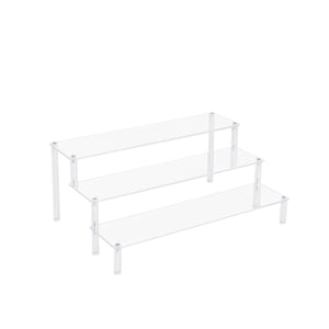 English Elm 4 Tier Glass Display Cabinet - Lockable, Mobile Showcase With 3 Acrylic Shelves For Home Or Office Decor W1668P241903
