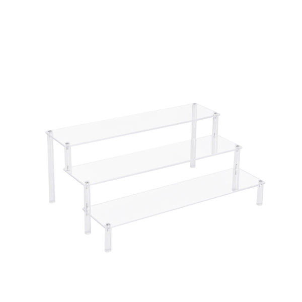 English Elm 4 Tier Glass Display Cabinet - Lockable, Mobile Showcase With 3 Acrylic Shelves For Home Or Office Decor W1668P241903