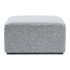 English Elm Square Woven Loop Yarn Ottoman Textural Upholstered Footrest for Modern Living Rooms N769P350123B
