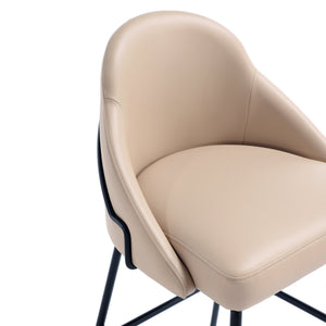 English Elm Gracie Modern Metal Barstool In Tan Leatherette - Stylish Comfort For Your Kitchen Or Home Bar B365P397985
