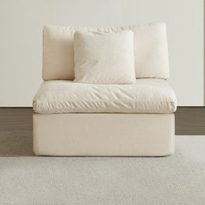 English Elm H-022-not Sherpa Armless Modular Sofa Seat High Density Foam Flexible Living Room Unit W3622P346258