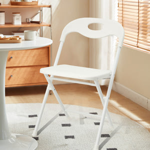 English Elm 4-pack Powder-coated Steel Folding Chairs Faux Leather Seat Stackable Indoor Outdoor W2071P368564