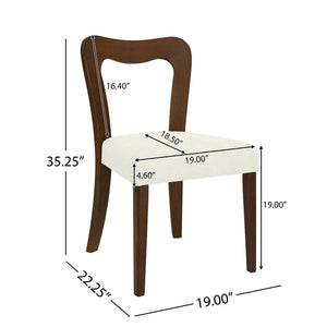English Elm Christopher Knight Home® - Dining Chair Modern Set of 2 with Rounded Back and Upholstered Seat on Durable Rubberwood Frame Beige,Walnut N771P254007T