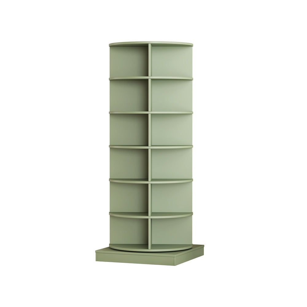 English Elm Green 360° Rotating Shoe Cabinet - 6 Layers For 24 Pairs, Space-Saving Design For Organized Storage W1320P191821