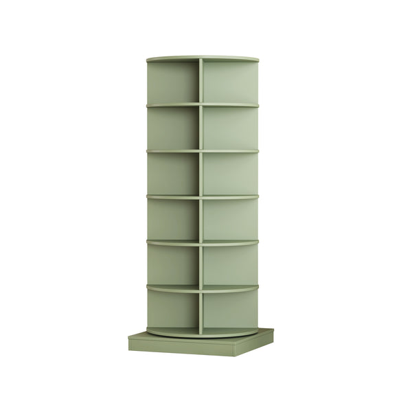 English Elm Green 360° Rotating Shoe Cabinet - 6 Layers For 24 Pairs, Space-Saving Design For Organized Storage W1320P191821