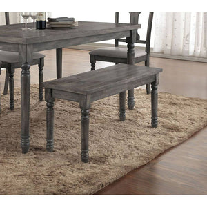 English Elm 1pc Rustic Gray Finish Wooden Bench 40" Rustic Farmhouse Dining Seat, Weathered Gray, Easy Assemble B2741P330125