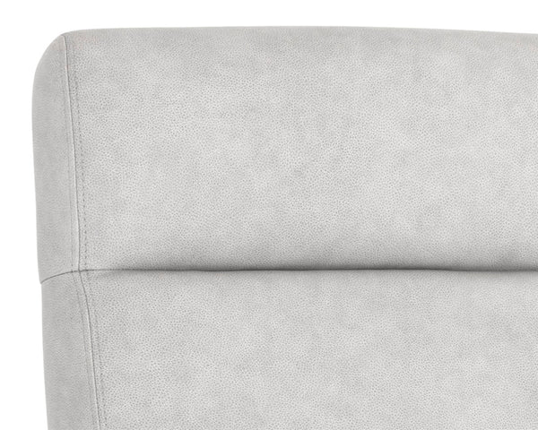 Sunpan COLLIN Office Chair - Luxurious Saloon Light Grey Leather with Warm Oak Arms for Elegance & Comfort 110541