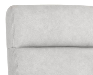 Sunpan Collin Office Chair - Stylish Bovine Leather with Elegant Iron Frame for Modern Workspace Comfort Brown / Saloon Light Grey Leather