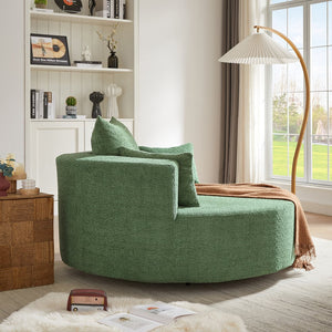English Elm 360° Swivel Chair Spacious Chenille Barrel Accent Seat with 36.5" Deep Cushion, 360° Comfort for Living Rooms, Bedrooms, Offices, Hotels Green N719S001880F