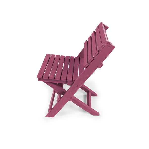 English Elm Coastal Bay Recycled Hdpe Folding Bistro Chair for Patio and Balcony Use Burgundy B2745P409665