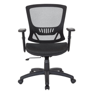 OSP Home Furnishings Mesh Back Ergonomic Office Chair with Lumbar Support Breathable Seat and Padded Arms Nylon EM98910-3