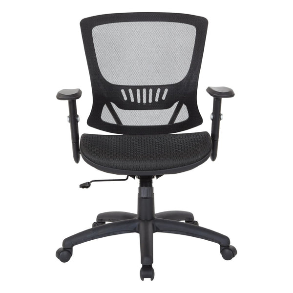 OSP Home Furnishings Mesh Back Ergonomic Office Chair with Lumbar Support Breathable Seat and Padded Arms Nylon EM98910-3