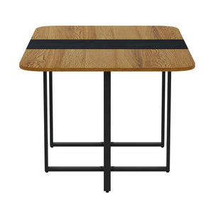 English Elm 7-piece Rectangular Dining Set Two-tone Wood Tabletop with Six Suede Chairs Modern W3875S00125