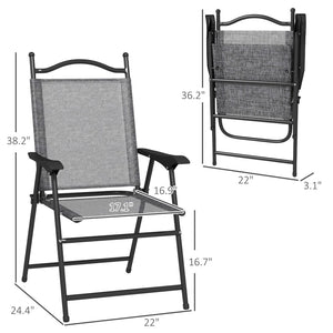 English Elm Outsunny Folding Sports Chairs Set Of 4 - Lightweight, Breathable Mesh, Portable For Outdoor Relaxation W2225P174101-GIGA