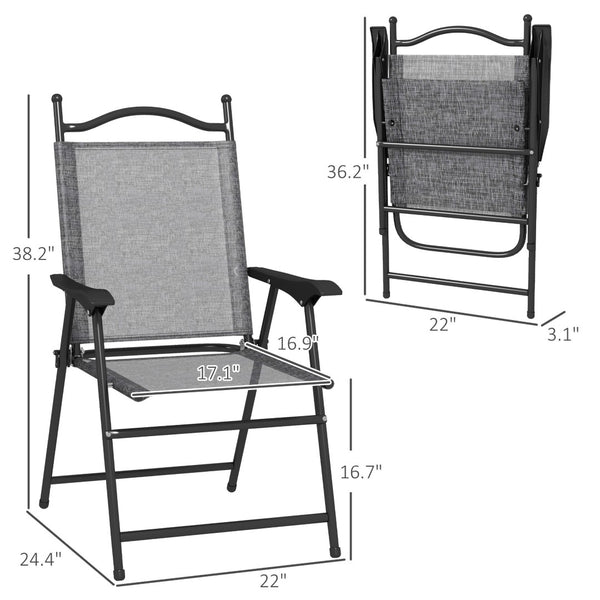 English Elm Outsunny Folding Sports Chairs Set Of 4 - Lightweight, Breathable Mesh, Portable For Outdoor Relaxation W2225P174101-GIGA
