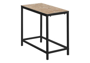English Elm Accent Tile Top Side Table for Living Room & Bedroom — Terracotta Brown Ceramic Look, Sturdy Metal Frame B2710P219210