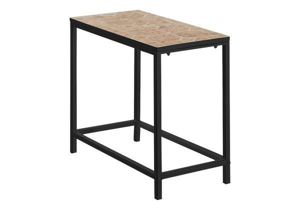 English Elm Accent Tile Top Side Table for Living Room & Bedroom — Terracotta Brown Ceramic Look, Sturdy Metal Frame B2710P219210