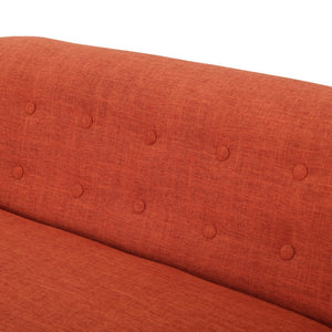 English Elm Mid-century Modern Loveseat Button-tufted Linen Fabric Sofa for Compact Living Spaces N771P407433C