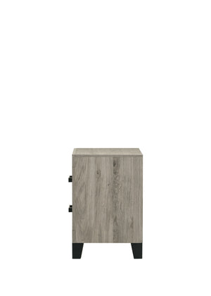 English Elm Mari Contemporary Queen Bed Frame in Gray Wood Finish with 10" Clearance, 220lb Capacity, Slat Support Light Gray 48.3 L x 34.3 W x 19.3 H B2726S00448