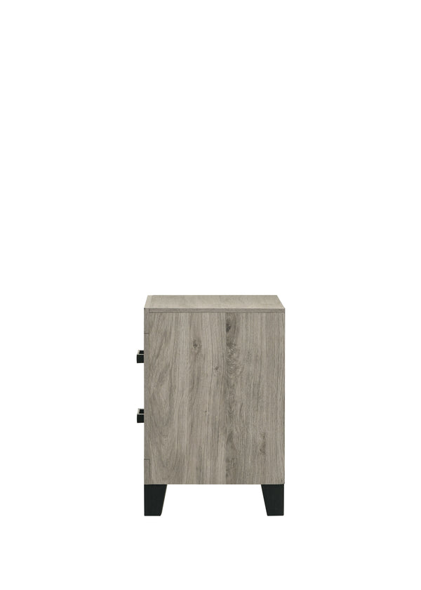 English Elm Mari Contemporary Queen Bed Frame in Gray Wood Finish with 10" Clearance, 220lb Capacity, Slat Support Light Gray 48.3 L x 34.3 W x 19.3 H B2726S00448