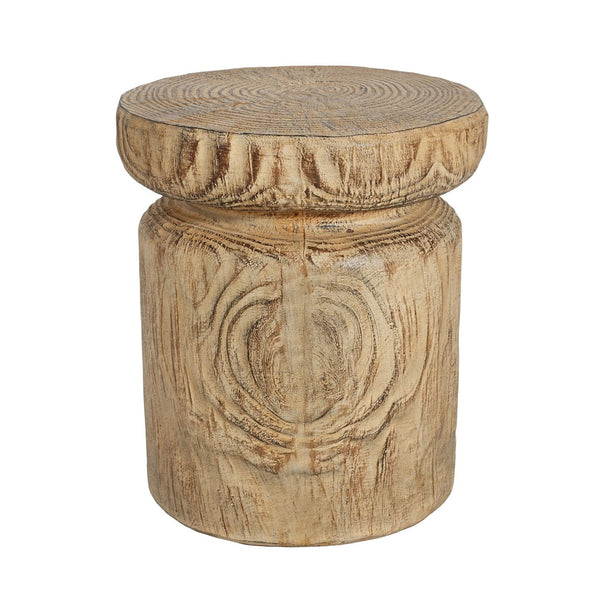 English Elm Mgo Lightweight Concrete Tree Stump Side Table Weather Resistant Indoor Outdoor Accent N776P372338N