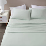 Beautyrest Oversized Flannel Casual 4 Piece Sheet Set BR20-1847 Seafoam Solid