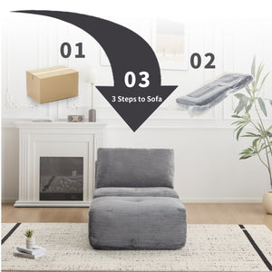 English Elm Modern Modular Memory Foam Sofa - Pet-Friendly, Stylish Chaise Longue With Movable Ottoman In Grey W3723P346962