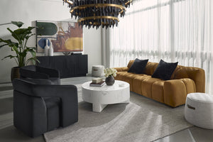 Sunpan KENDRICK Swivel Lounge Chair - Modern Comfort with 360° Versatility in Stylish Abbington Black 105921V