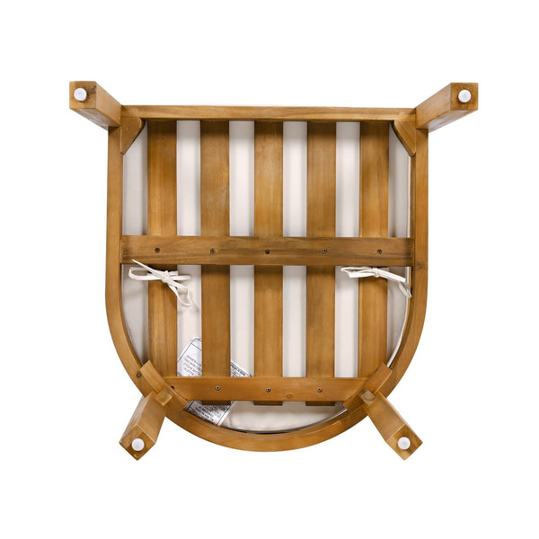 English Elm Christopher Knight Home® - Abaco Outdoor Acacia Wood Dining Chair Set of 2 with Beige Teak Cushions, Durable Weather-Resistant Comfort N775P235147T