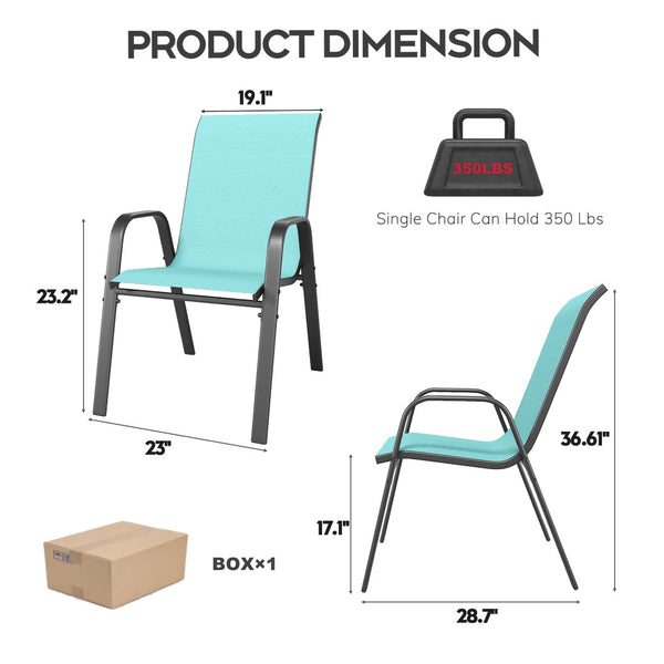 English Elm Outdoor Dining Chair Set of Four Teslin Fabric Powder Coated Frame Patio Seating W3979P402381