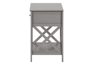 English Elm Accent Table - Transitional 2-Tier Side Table With Storage Drawer In Antique Grey For Bedroom & Living Room B2710P219488